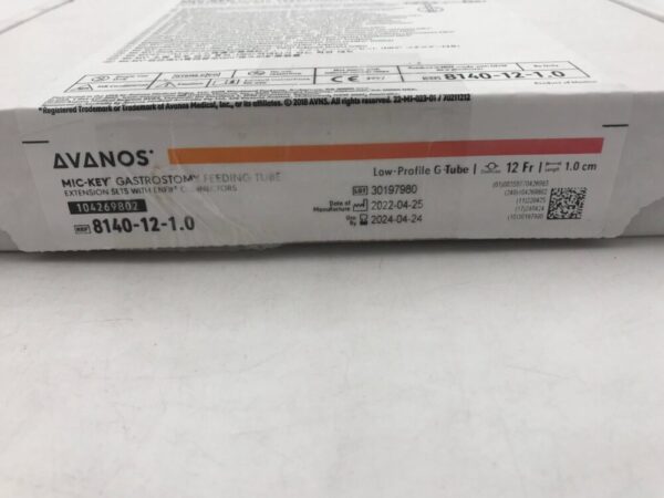 Avanos 8140-12-1.0 Mic-Key* Gastrostomy Feeding Tube Extension Sets with ENFit Connectors Low-Profile G-Tube 12Fr