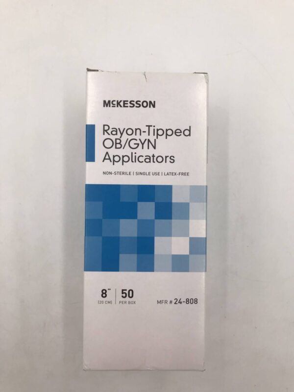 McKesson 24-808 Rayon-Tipped OB/GYN Applicators 8" (50/Box)