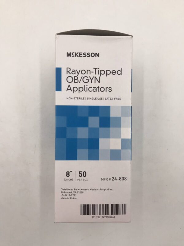 McKesson 24-808 Rayon-Tipped OB/GYN Applicators 8" (50/Box)