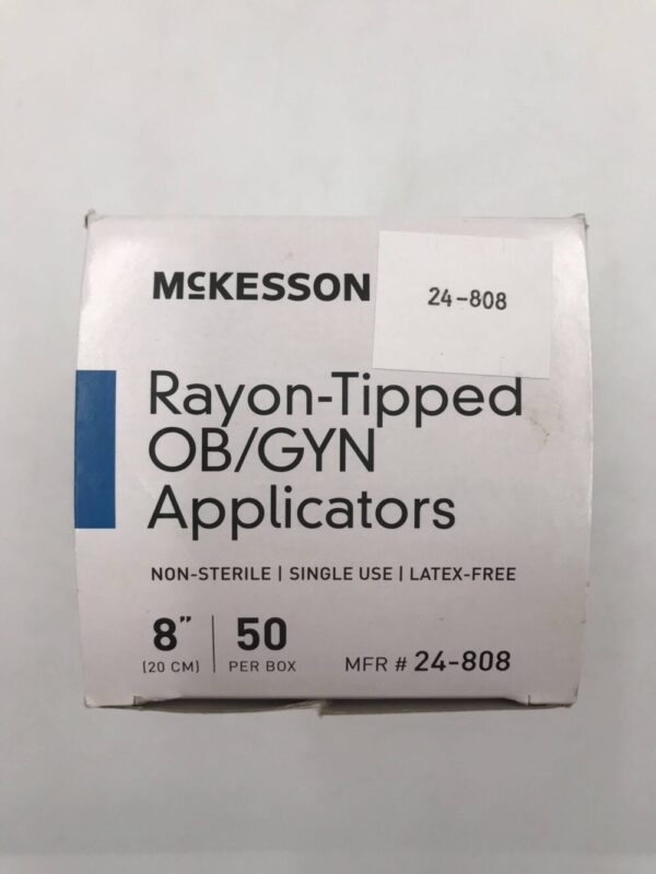 McKesson 24-808 Rayon-Tipped OB/GYN Applicators 8" (50/Box)