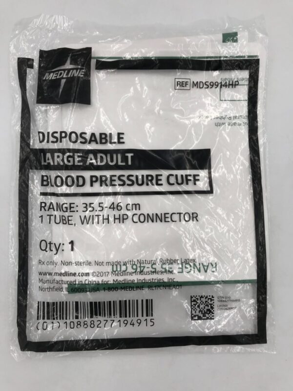 MEDLINE MDS9914HP Disposable Large Adult Blood Pressure Cuff 35.5-46cm