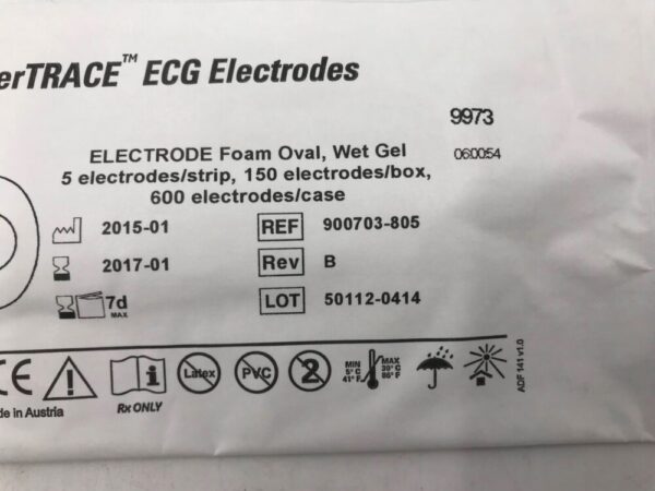 LEONHARD/GE Healthcare 900703-805 SilverTRACE ECG Electrode Foam Oval, Wet Gel (5/Pack) (X)