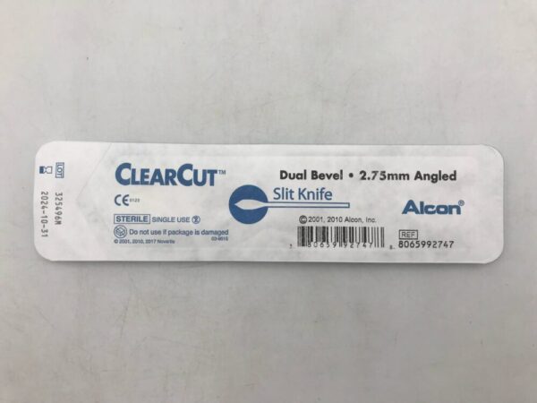 ALCON 8065992747 ClearCut Dual Bevel Slit Knife 2.75mm Angled