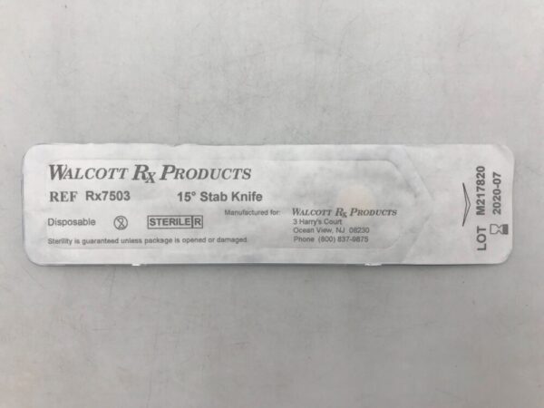 WALCOTT RX PRODUCTS Rx7503 Disposable Stab Knife 15Deg (X)