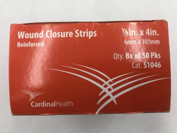 Cardinal Health S1046 Wound Closure Strips Reinforced 1/4in x 4in (6mm x 101mm) (50/Box) (X)