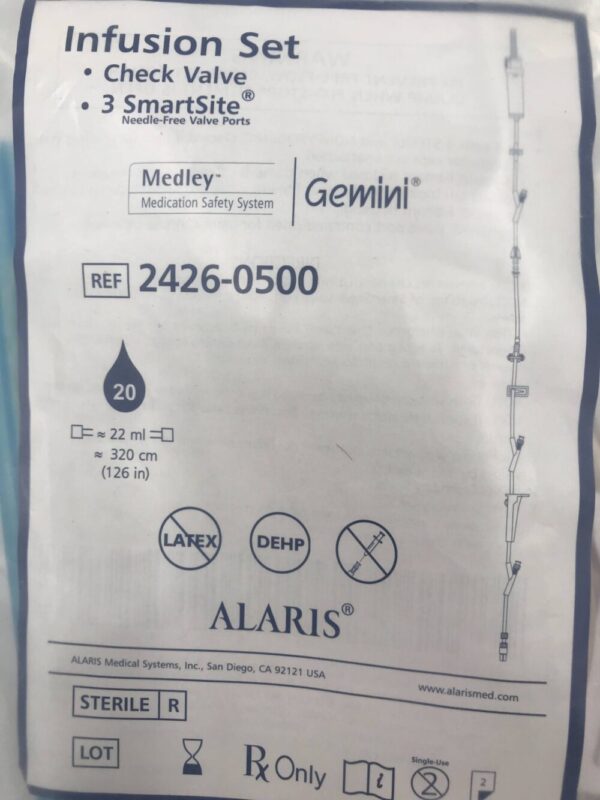 CAREFUSION 2426-0500 Infusion Set Check Valve, 3 Smartsite Drop 20 ≈22ml (X)