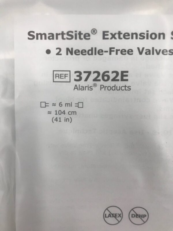 CAREFUSION 37262E SmartSite Extension Set, 2 Needle-Free Valves ≈6ml (41in.) (X)