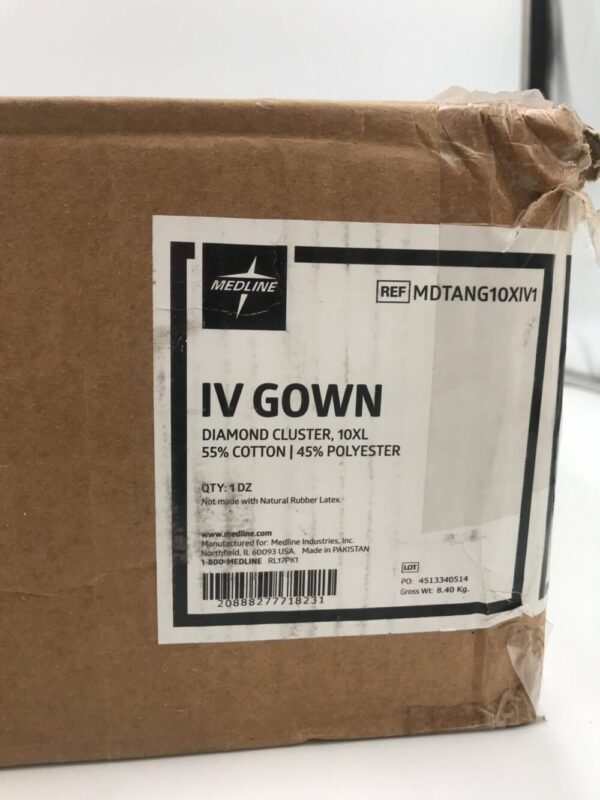 MEDLINE MDTANG10XIV1 IV Gown Diamond Cluster, 10XL (12/Case)