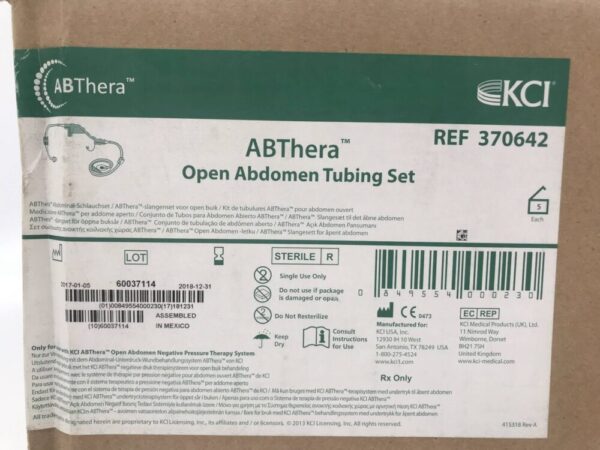 KCI 370642 ABThera Open Abdomen Tubing Set (5/Box) (X)