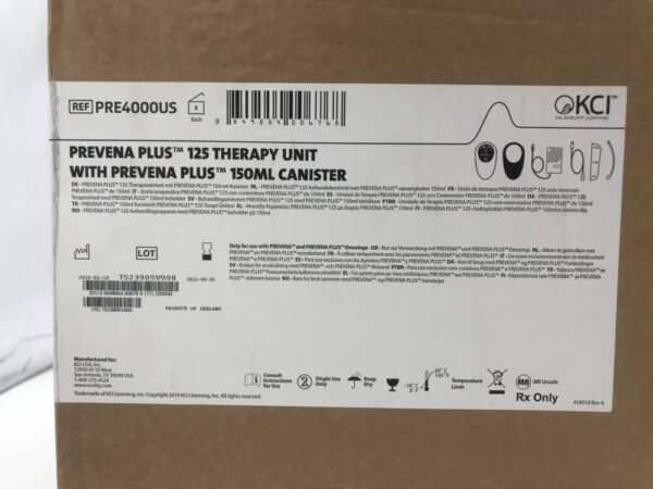 KCI PRE4000US Prevena Plus 125 Therapy Unit With Prevena Plus 150mL Canister (3/Case)(X)