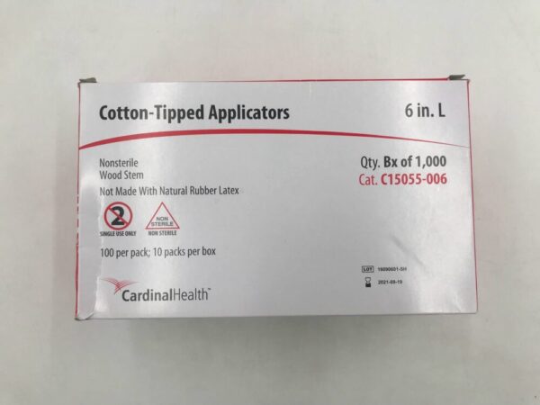 CARDINAL HEALTH C15055-006 Cotton-Tipped Applicators 6in (1000/Box)(X)