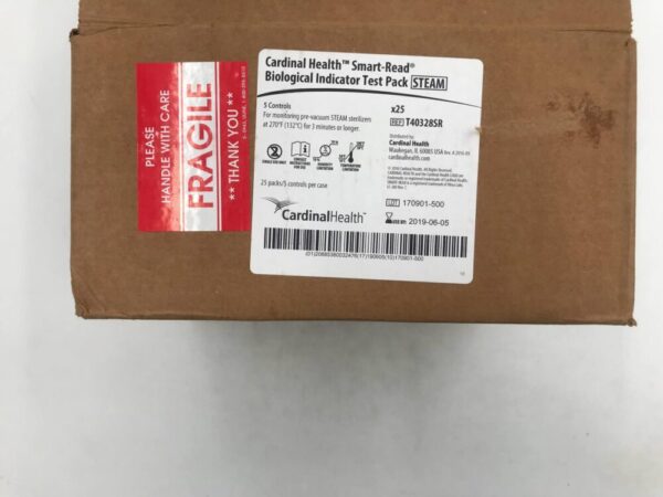 CARDINAL HEALTH T40328SR Smart-Read Biological Indicator Test Pack STEAM (25/Case)(X)