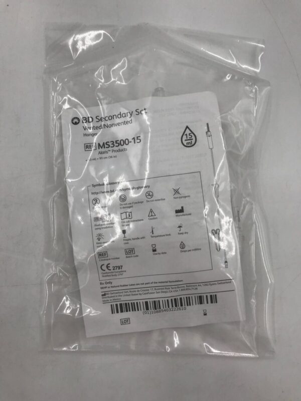 BD MS3500-15 Alaris Secondary Set Vented/Nonvented Hanger 15ml
