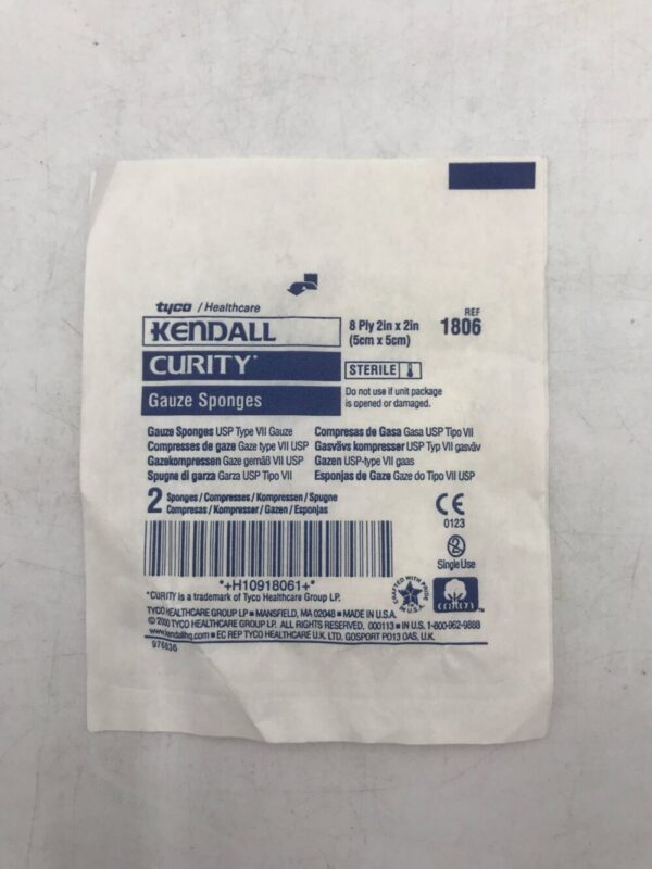 TYCO /COVIDIEN 1806 Kendall Curity Gauze 8Ply, 2x2in (X)