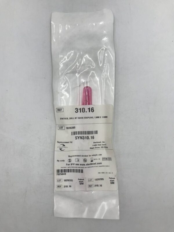 Synthes 310.16 Drill Bit Quick Coupling 1.5mm x 110mm (REPROCESSED) (X)