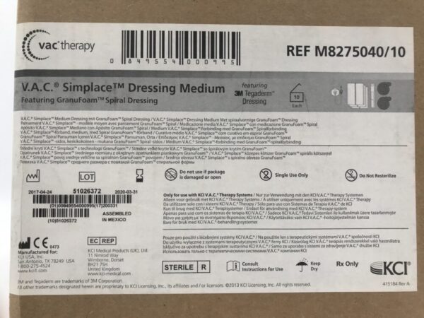 KCI M8275040 V.A.C. Simplace Dressing Medium (10/Box) (X)