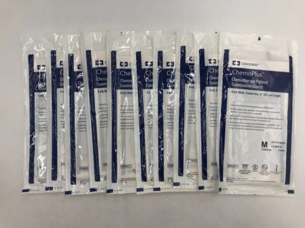COVIDIEN CTS731M ChemoPlus Chemotherapy Patient Examination Gloves M, 12in (10/Bag)
