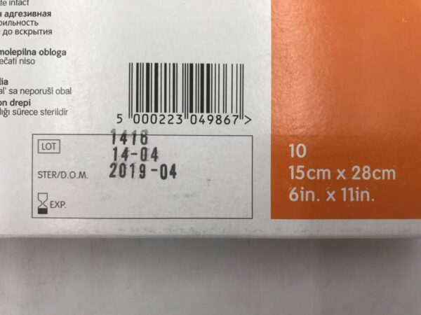 Smith & Nephew 4986 Opsite Transparent Adhesive Film 15cm x 28cm (6in x 11in) (10/Box) (X)