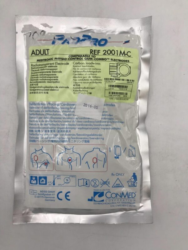 CONMED 2001M-C PadPro Comparable to Medtronic Physio-Control Quik-Combo Electrodes Adult (X)