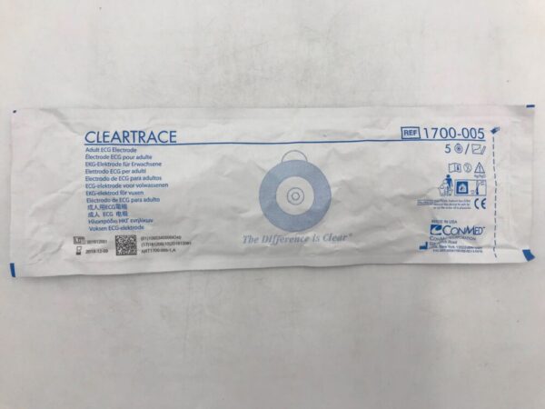 CONMED 1700-005 ClearTrace Adult ECG Electrode (5/Pkg)(X)