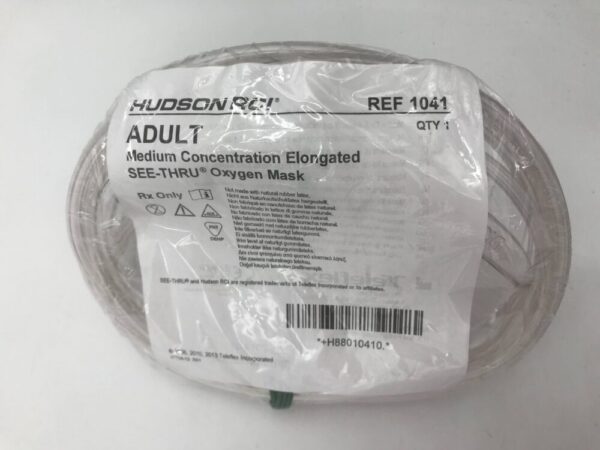 Teleflex 1041 Adult Medium Concentration Elongated SEE-THRU Oxygen Mask