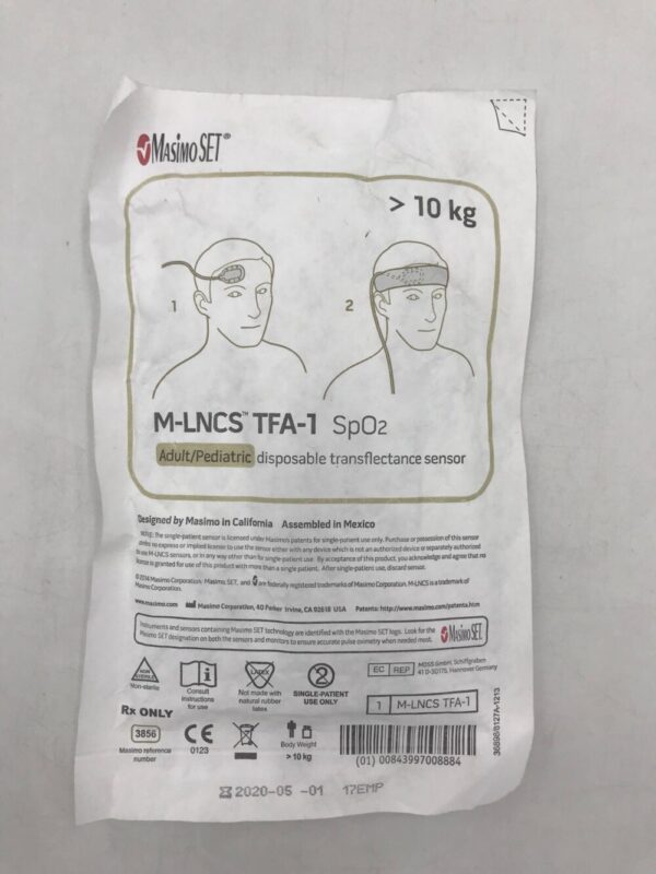 MASIMO 3856 M-LNCS TFA-1 SpO2 Adult/Ped Disposable Transflectance Sensor >10kg