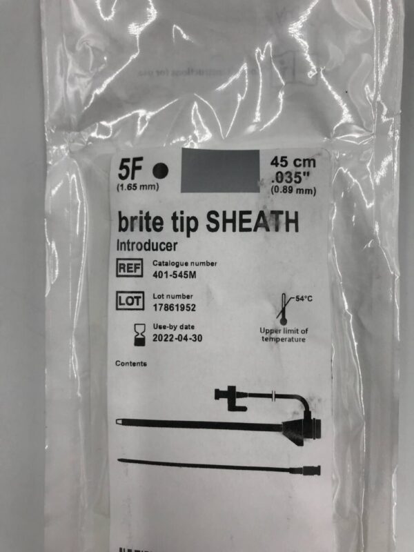 Cordis 401-545M Brite Tip Sheath Introducer 5F 45cm (X)