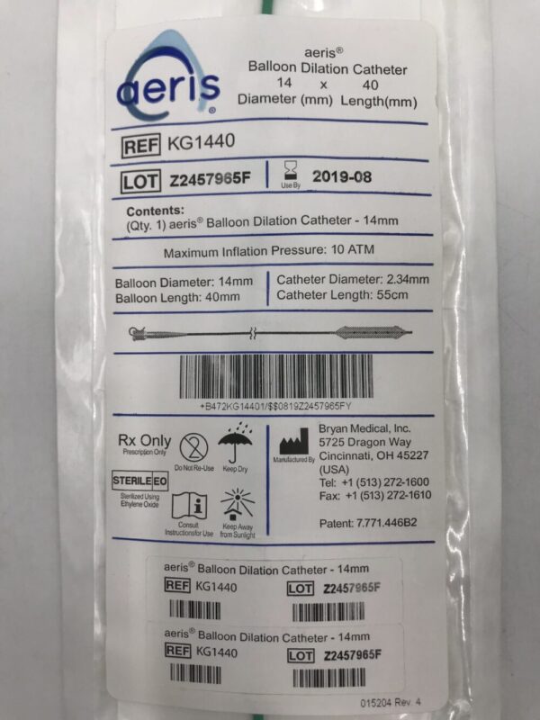 Bryan Medical KG1440 Aeris Balloon Dilation Catheter 14mmx 40mm (X)