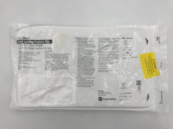CareFusion 4306C Adult Lumbar Puncture Tray 22G x 3 1/2in(X)