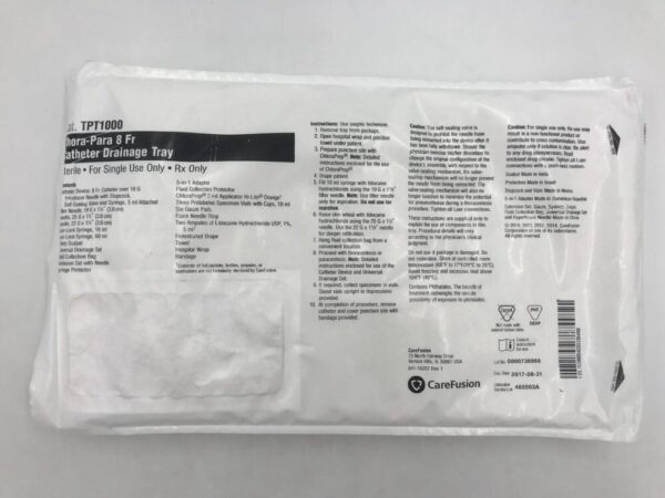 CareFusion TPT1000 Thora-Para Catheter Drainage Tray 8F(X)