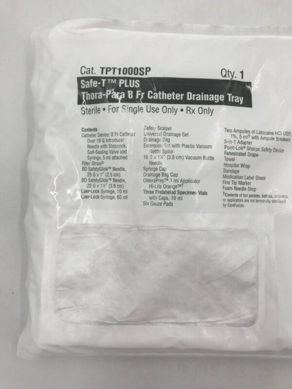 CareFusion TPT1000SP Safe-T Plus Thora-Para Catheter Drainage Tray 8F (X)