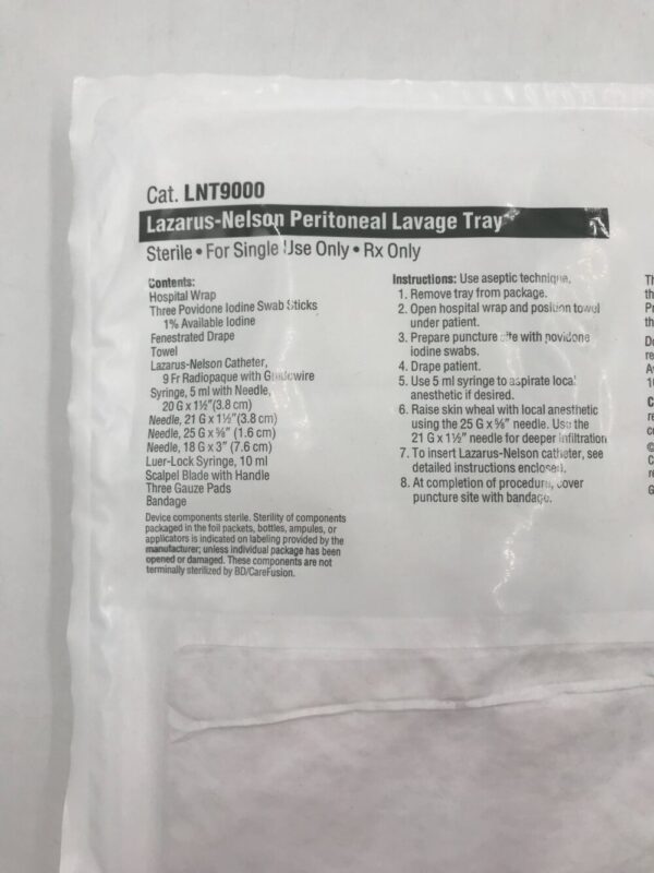 CareFusion LNT9000 Lazarus-Nelson Peritoneal Lavage Tray (X)