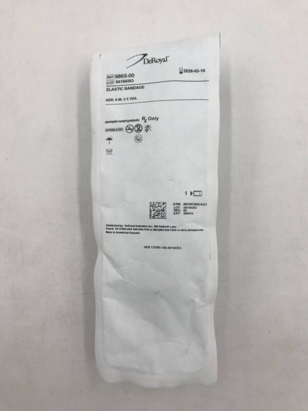 DeRoyal 9865-00 Elastic Bandage Size 6in x 5yds
