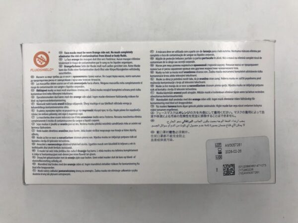 Halyard 47107 Fluidshield 3 Fog-Free Procedure Mask ASTM Level 3 (40/Box)