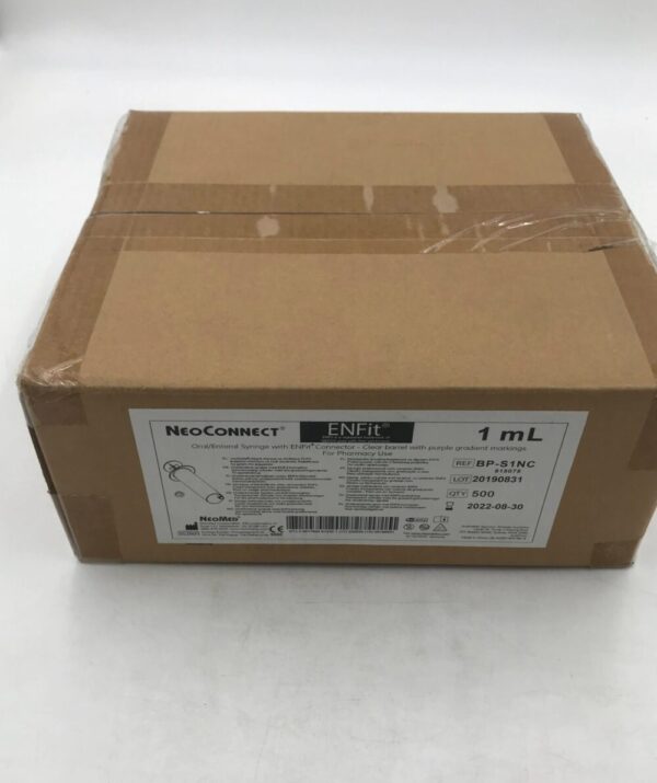 NEOMED BP-S1NC NeoConnect Oral/Eternal Syringe w/ ENFit Connector 1mL (500/Case)(X)
