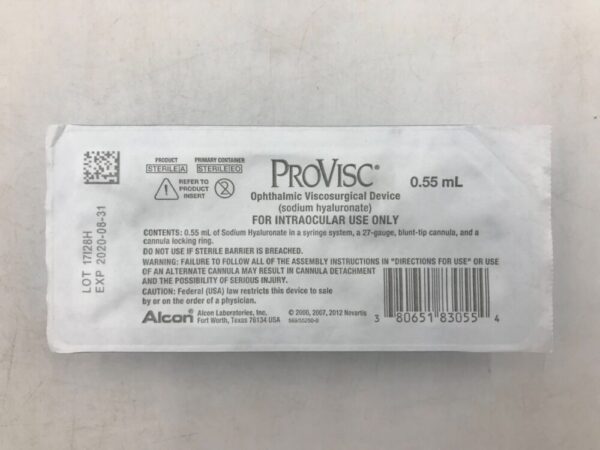 ALCON 80651 83055 ProVisc Ophthalmic Viscosurgical Device 0.55mL(X)