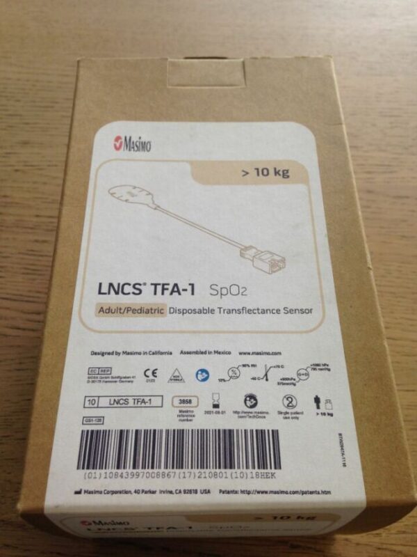 MASIMO 3858 LNCS TFA-1 SpO2 Adult/Pediatric Disposable Transflectance Sensor 10Kg (10/Box)(X)