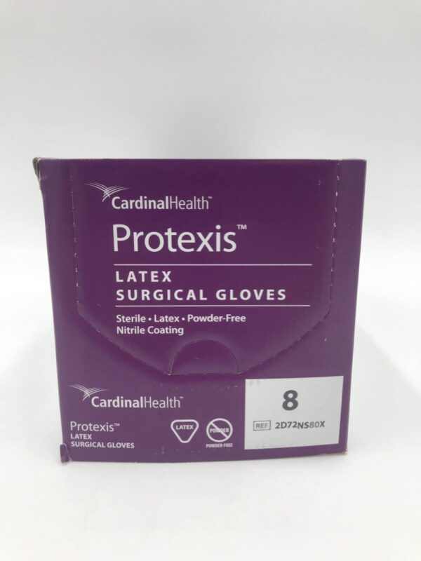 Cardinal Health 2D72NS80X Protexis Latex Surgical Gloves Powder-Free Nitrile Coating Size 8 (50 Pairs Per Box)