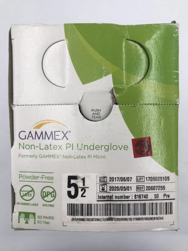 Ansell 20687255 Gammex Non-Latex PI Underglove Powder-Free (50 Pairs Per Box) (X)