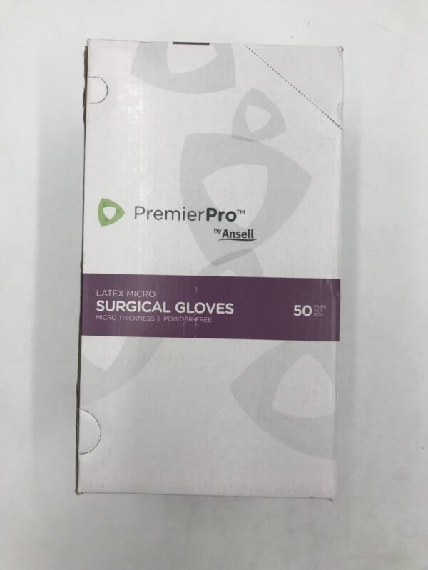 Ansell 44560 PremierPro Latex Micro Surgical gloves Micro Thickness Powder-Free Size 6 (50 Pairs per Box)