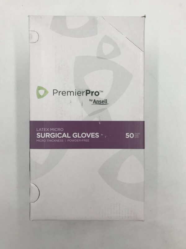 Ansell 44585 PremierPro Latex Micro Surgical Gloves  Size 8.5 (50 Pairs per Box)