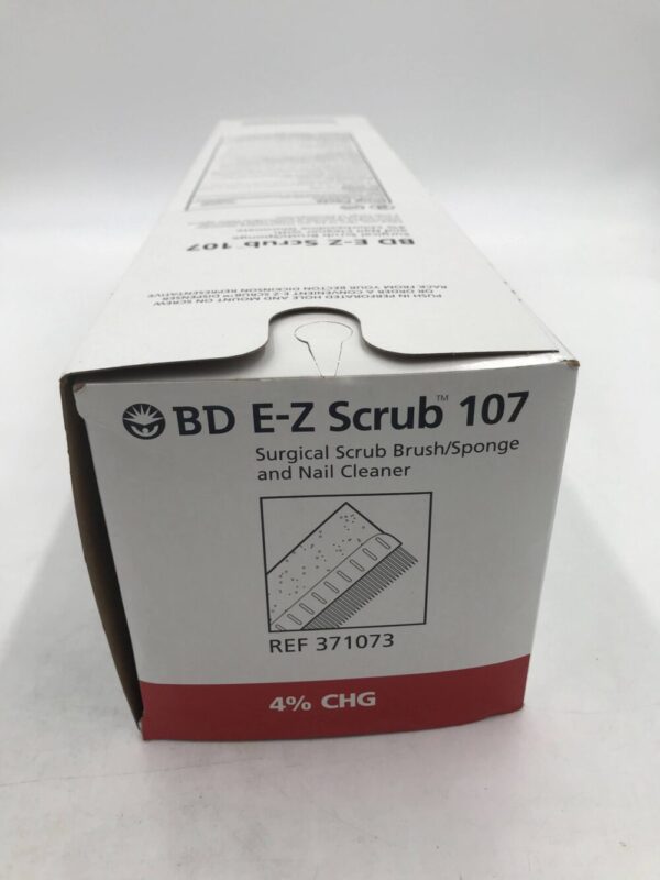 BD 371073 E-Z Scrub 107 Surgical Scrub Brush/Sponge and Nail Cleaner w/ 4% CHG (30/Box)