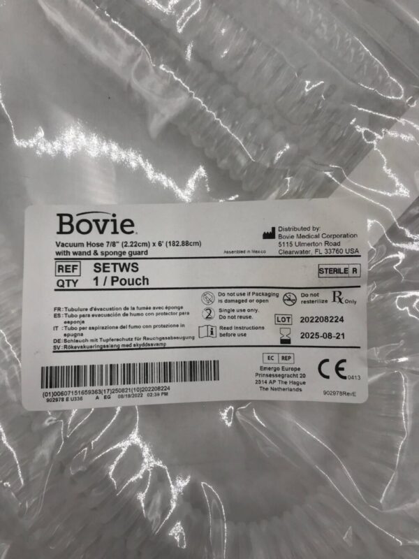 BOVIE SETWS Vacuum Hose w/Wand & Sponge Guard 7/8in x 6ft