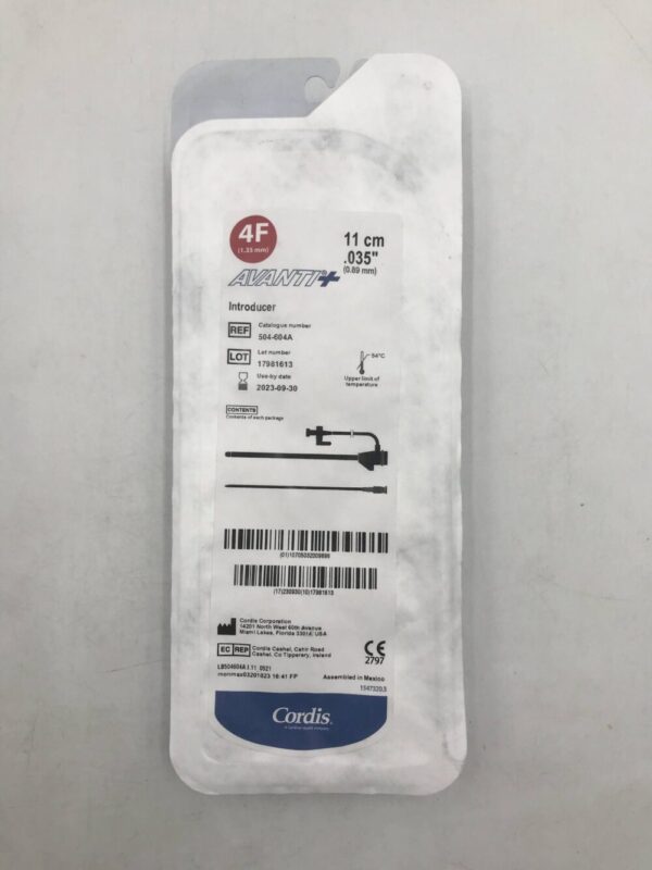 Cordis 504-604A Avanti+ Introducer 4F 11cm .035" (0.89mm) (X)