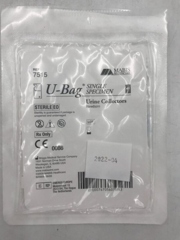 MABIS 7515 U-Bag Single Specimen Urine Collectors New Born (X)