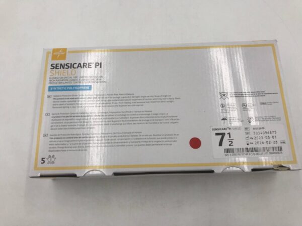 Medline MSG3975 Sensicare PI Shield Gloves For Special Use Limited Protection from Radiation Synthetic Polyisoprene Size 7.5 (5/Box)