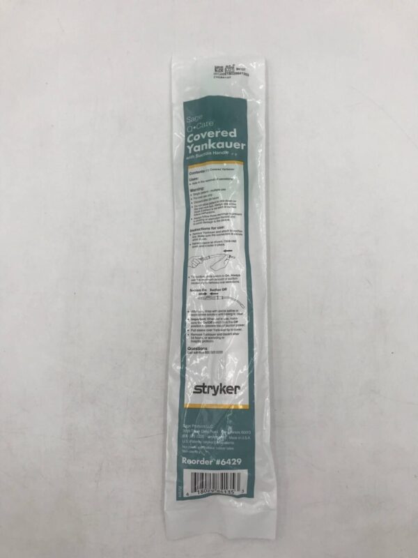 Sage 6429 Stryker Q Care Covered Yankauer with Suction Handle