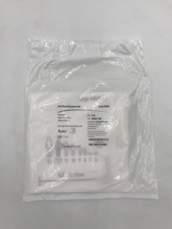 Cardinal Health 30503-14A Soft Blood Pressure Cuff Disposable Range 32 to 43cm Large Adult