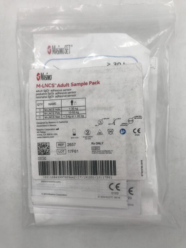 Masimo 2657 M-LNCS Adult Sample Pack Adult SpO2 Sensor, Pediatric SpO2 Sensor, Neonatal SpO2 Sensor (X)