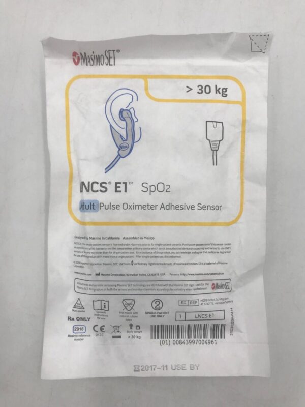 Masimo 2918 LNCS E1 SpO2 Adult Pulse Oximeter Adhesive Sensor (X)